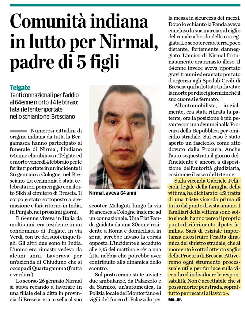 In lutto per Nirmal